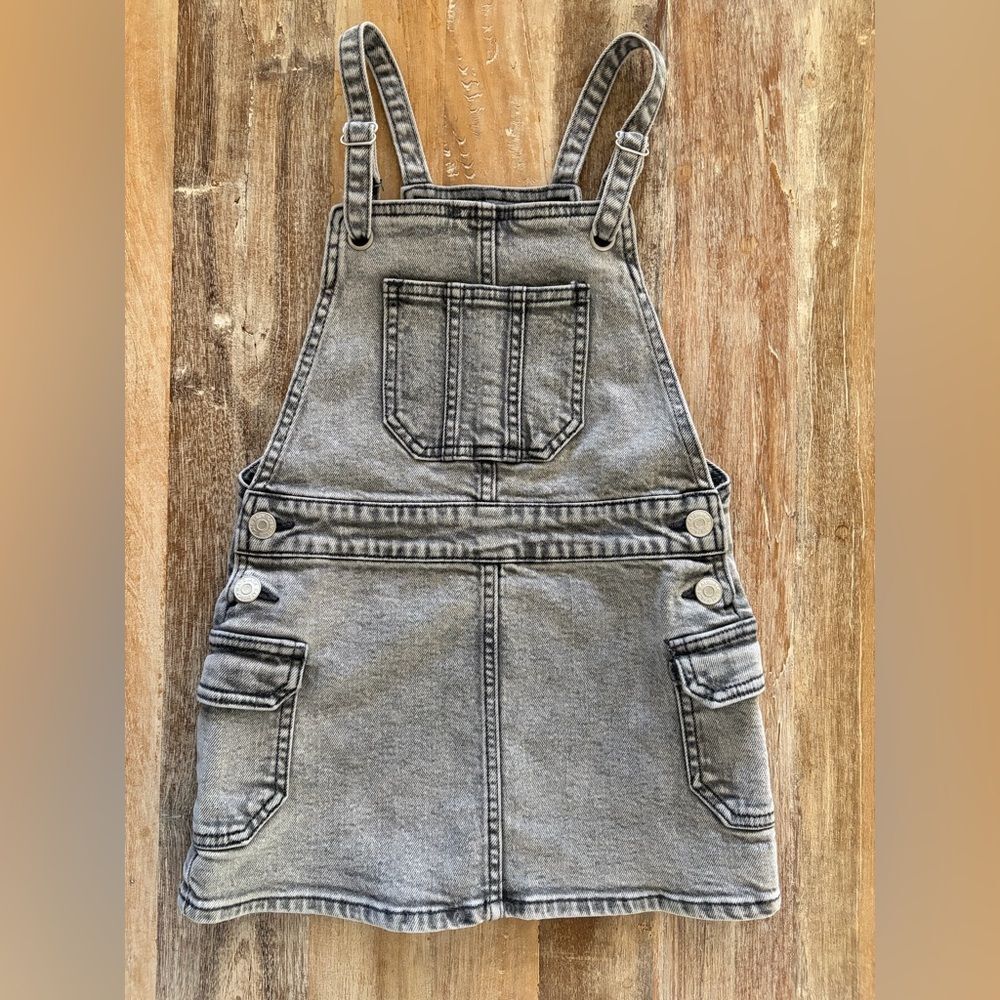 Cat & Jack Girls Overall‎ Dress / Skirt in Gray Wash Denim, Size XS 4/5